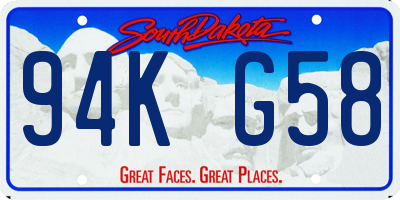 SD license plate 94KG58