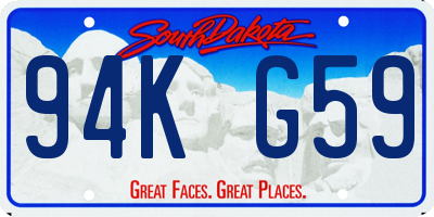 SD license plate 94KG59