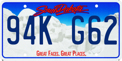 SD license plate 94KG62