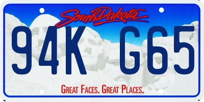 SD license plate 94KG65