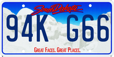 SD license plate 94KG66