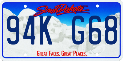 SD license plate 94KG68