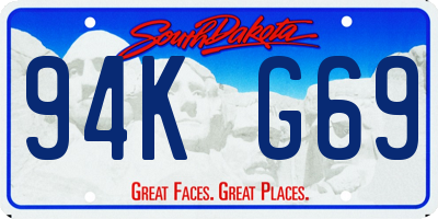 SD license plate 94KG69