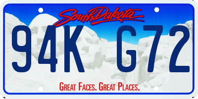 SD license plate 94KG72
