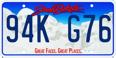 SD license plate 94KG76