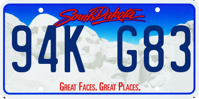 SD license plate 94KG83