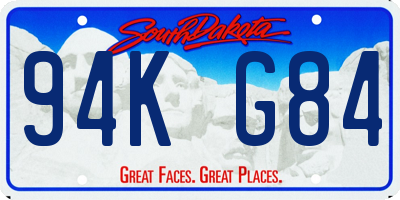 SD license plate 94KG84