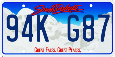 SD license plate 94KG87