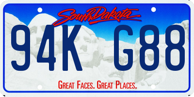 SD license plate 94KG88