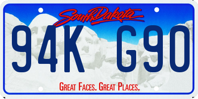 SD license plate 94KG90