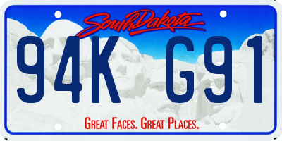 SD license plate 94KG91