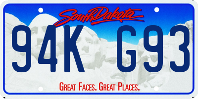 SD license plate 94KG93