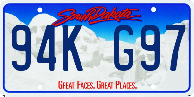 SD license plate 94KG97