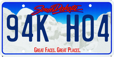 SD license plate 94KH04