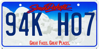 SD license plate 94KH07