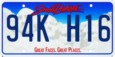 SD license plate 94KH16