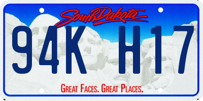 SD license plate 94KH17