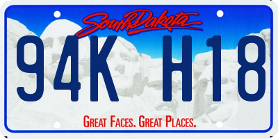 SD license plate 94KH18