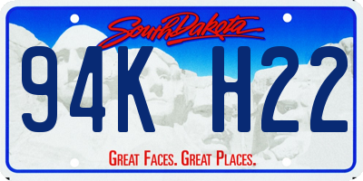 SD license plate 94KH22