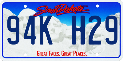 SD license plate 94KH29