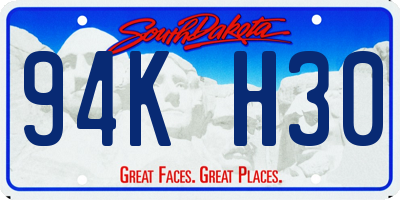 SD license plate 94KH30