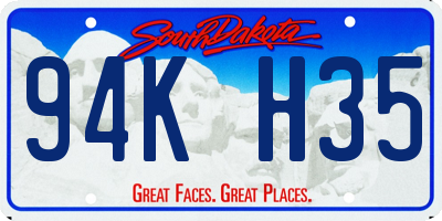 SD license plate 94KH35