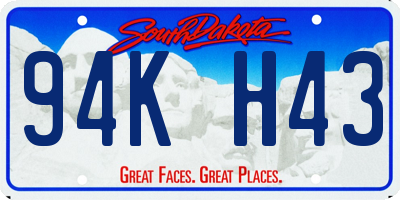 SD license plate 94KH43