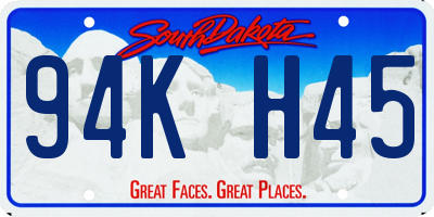 SD license plate 94KH45