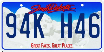 SD license plate 94KH46