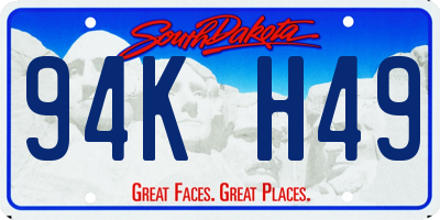 SD license plate 94KH49