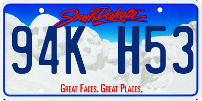 SD license plate 94KH53