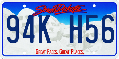 SD license plate 94KH56
