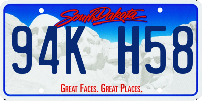 SD license plate 94KH58