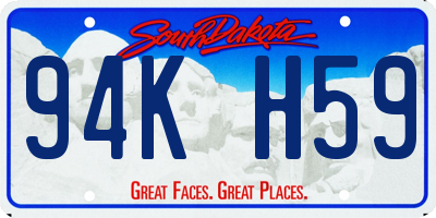 SD license plate 94KH59