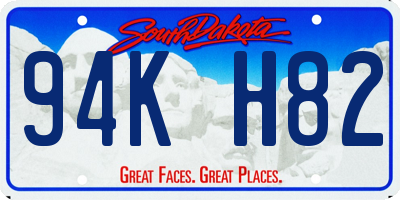 SD license plate 94KH82