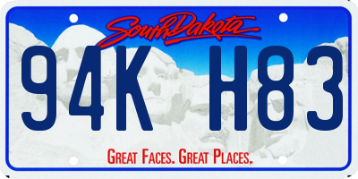 SD license plate 94KH83
