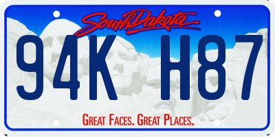 SD license plate 94KH87