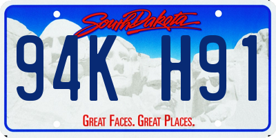 SD license plate 94KH91