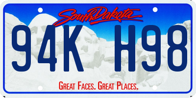 SD license plate 94KH98