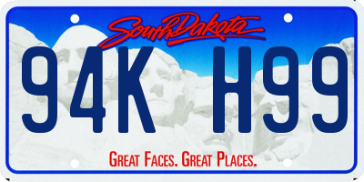 SD license plate 94KH99