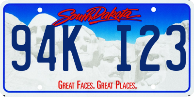 SD license plate 94KI23