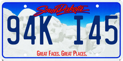 SD license plate 94KI45