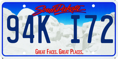 SD license plate 94KI72