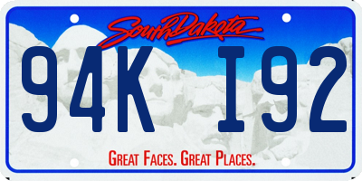 SD license plate 94KI92