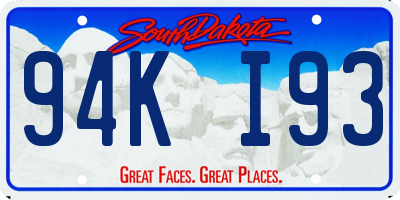 SD license plate 94KI93