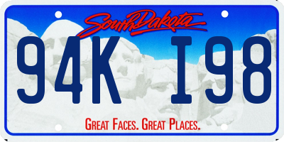 SD license plate 94KI98