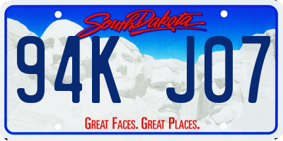 SD license plate 94KJ07