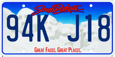 SD license plate 94KJ18