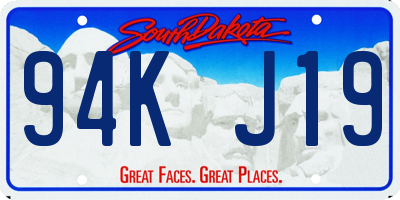 SD license plate 94KJ19