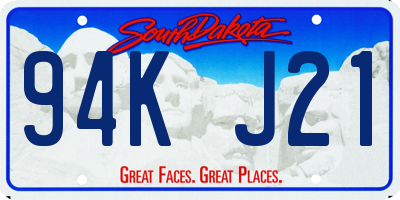 SD license plate 94KJ21